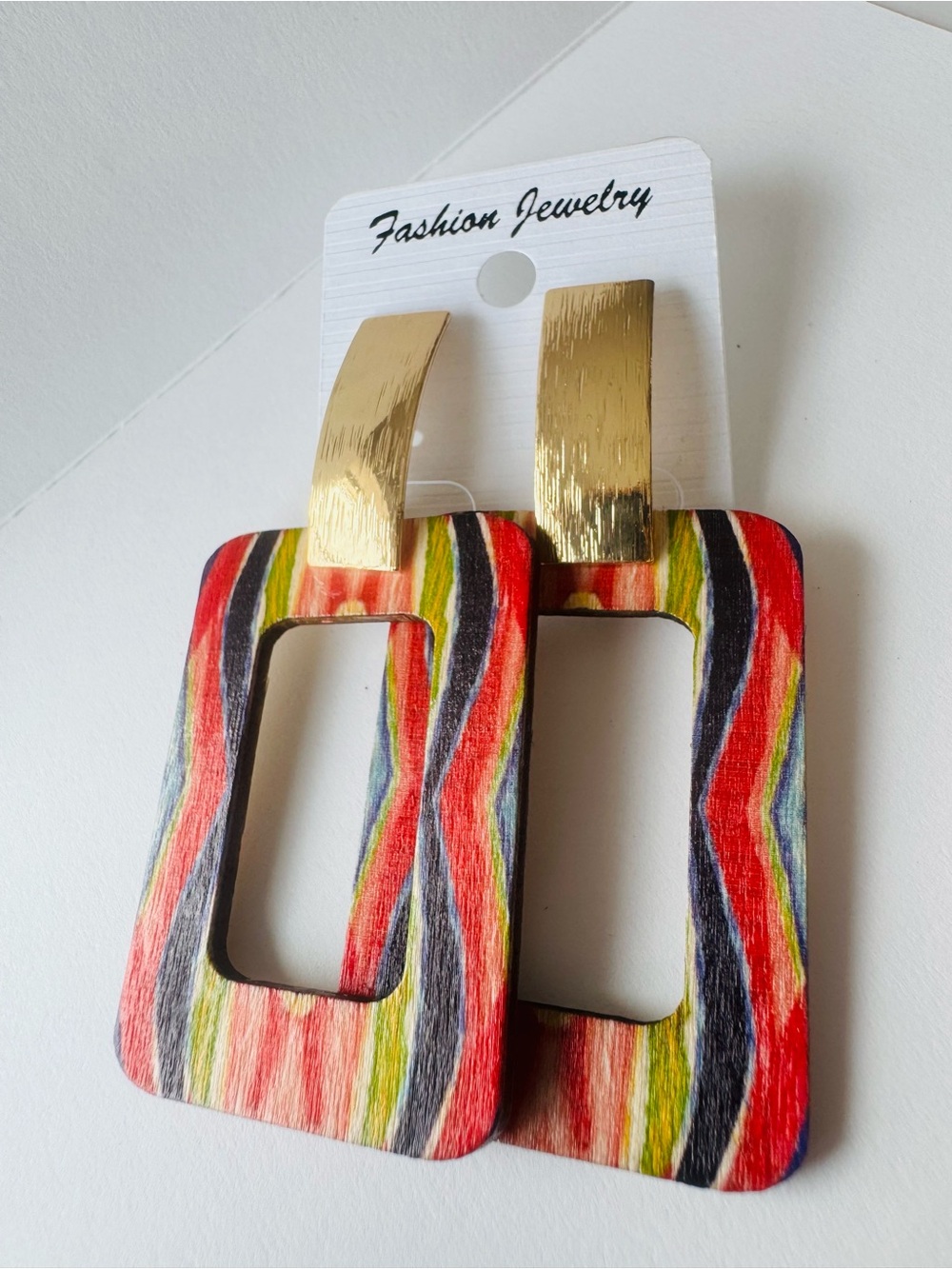 Colorful Boho Wooden Earrings